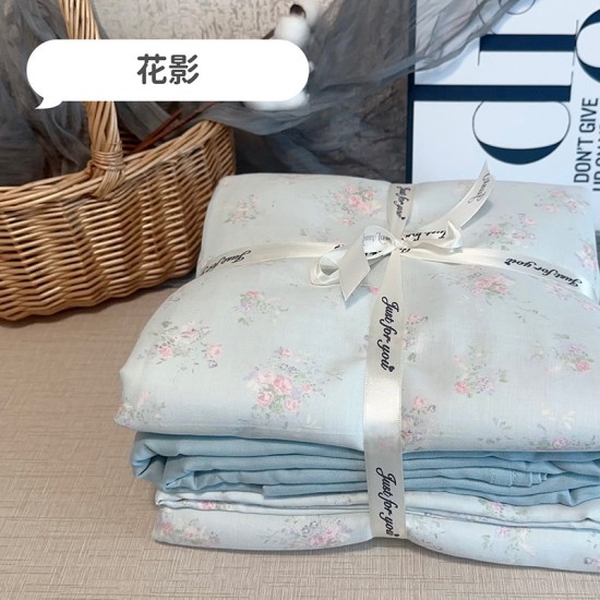 Korean-style, refreshing, mother-and-baby-grade, pure cotton, double-layered yarn, four-piece bedding set, pure cotton, soft cotton yarn, infant 1.8 bedding. Korean-style, refreshing, mother-and-baby-grade, pure cotton, double-layered yarn, four-piece bedding set, pure cotton, soft cotton yarn, infant 1.8 bedding.