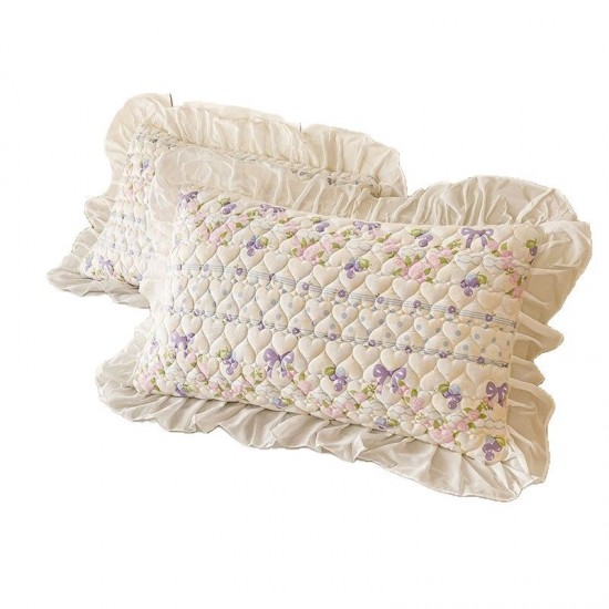 Pair of lace pillowcases, princess-style pillowcases, home double couple's pillowcase, 48x74cm