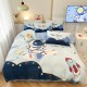 Astronaut milk fleece four-piece set, boys' winter thick coral fleece bed sheet and quilt cover, flannel three-piece set for children Astronaut milk fleece four-piece set, boys' winter thick coral fleece bed sheet and quilt cover, flannel three-piece set for children