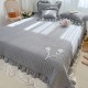 Korean style pure cotton washed cotton quilted three-piece bed cover set, solid color washed cotton quilted lace sheets, tatami ins Korean style pure cotton washed cotton quilted three-piece bed cover set, solid color washed cotton quilted lace sheets, tatami ins