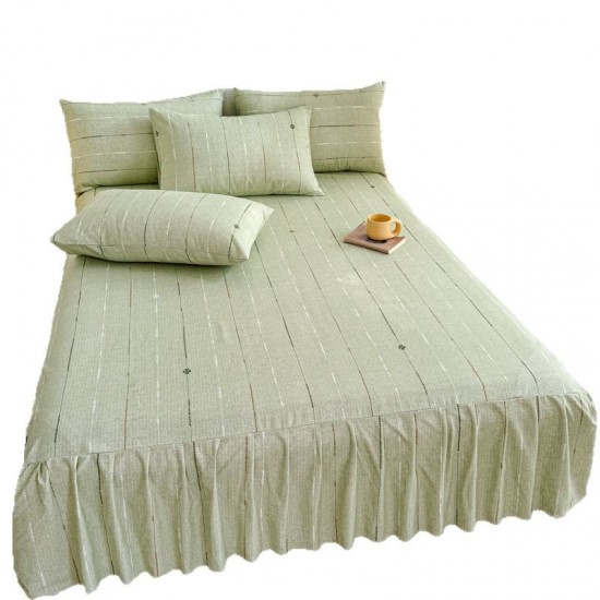 Old coarse cloth bed skirt, single, pure cotton, three-piece, four-season set, thickened cotton non-slip sheets, bedspread, summer cover, concealing hem. Old coarse cloth bed skirt, single, pure cotton, three-piece, four-season set, thickened cotton non-slip sheets, bedspread, summer cover, concealing hem.