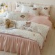 New Class A maternity and baby-grade four-piece set with cartoon yarn-dyed embroidery, 100% cotton bedding sheets, bed skirt, and quilt cover New Class A maternity and baby-grade four-piece set with cartoon yarn-dyed embroidery, 100% cotton bedding sheets, bed skirt, and quilt cover
