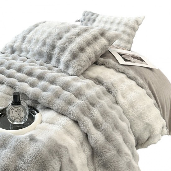High-end rabbit fur four-piece milk fleece bedding set, thickened double-sided coral fleece, autumn and winter sheets, 2025 new models. High-end rabbit fur four-piece milk fleece bedding set, thickened double-sided coral fleece, autumn and winter sheets, 2025 new models.