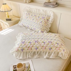 Pair of lace pillowcases, princess-style pillowcases, home double couple's pillowcase, 48x74cm Pair of lace pillowcases, princess-style pillowcases, home double couple's pillowcase, 48x74cm