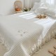 Korean style pure cotton washed cotton quilted three-piece bed cover set, solid color washed cotton quilted lace sheets, tatami ins Korean style pure cotton washed cotton quilted three-piece bed cover set, solid color washed cotton quilted lace sheets, tatami ins