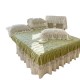 Bed skirt, single-piece, princess-style, milk coral fleece, quilted, thickened lace bed cover, bed sheet with skirt and apron. Bed skirt, single-piece, princess-style, milk coral fleece, quilted, thickened lace bed cover, bed sheet with skirt and apron.