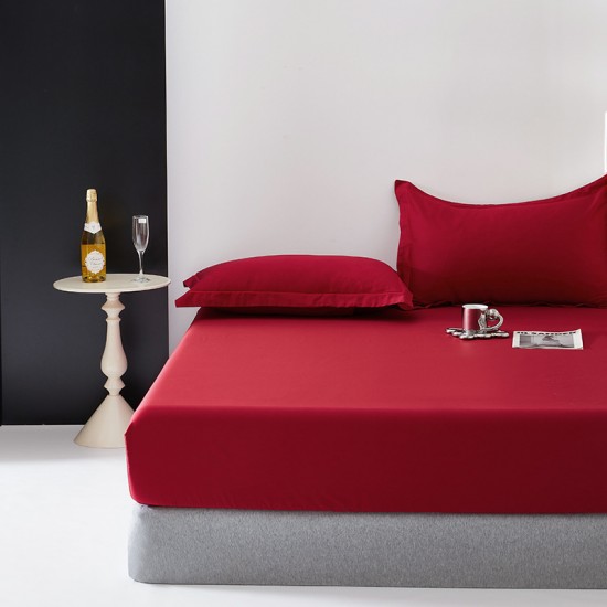 Pure cotton fitted sheet, high-end, lightweight bedding, single solid color Simmons mattress cover, with elastic band for 35cm elevation Pure cotton fitted sheet, high-end, lightweight bedding, single solid color Simmons mattress cover, with elastic band for 35cm elevation