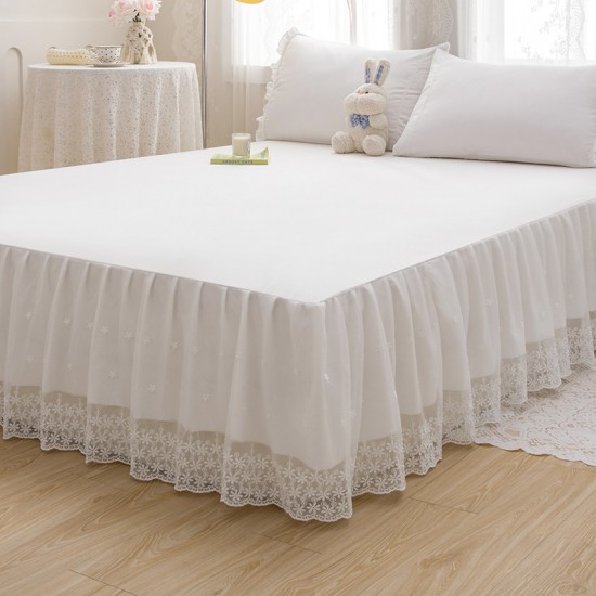 New summer solid color princess lace bed sheet Skirt-style bedspread with lace trim, double bed cover, thin dust cover New summer solid color princess lace bed sheet Skirt-style bedspread with lace trim, double bed cover, thin dust cover