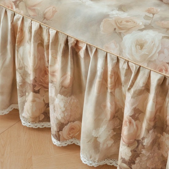 Princess-style three-piece bed skirt, single-piece bedspread, 1.8m, non-slip lace, all-cotton bed cover, bed apron