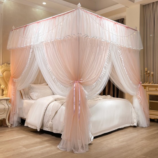 Double-layer mosquito net, integrated European-style bed curtain with stand, 1.8m curtain, 1.5m² princess-style blackout bed curtain Double-layer mosquito net, integrated European-style bed curtain with stand, 1.8m curtain, 1.5m² princess-style blackout bed curtain