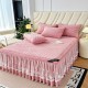 Princess style milk velvet quilted bed skirt, single-piece thickened coral fleece bedspread, 2025 new winter style. Princess style milk velvet quilted bed skirt, single-piece thickened coral fleece bedspread, 2025 new winter style.