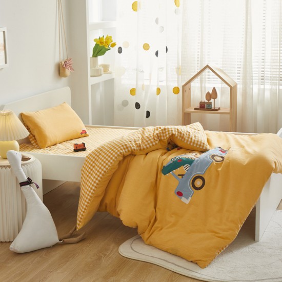 Three-piece washed cotton nursery quilt set, six-piece baby kindergarten quilt cover, children's A-grade Three-piece washed cotton nursery quilt set, six-piece baby kindergarten quilt cover, children's A-grade