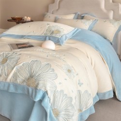 High-end embroidered milk fleece four-piece set, 2025 new plush duvet cover, thickened winter coral flannel sheet. High-end embroidered milk fleece four-piece set, 2025 new plush duvet cover, thickened winter coral flannel sheet.
