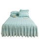 Princess style lace bed skirt, one-piece, lace quilted fitted sheet with skirt, four-season three-piece set. Princess style lace bed skirt, one-piece, lace quilted fitted sheet with skirt, four-season three-piece set.