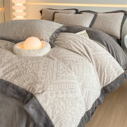 Luxury Milk Fleece Four-Piece Bedding Set, Light Luxury Coral Fleece Bedsheet Single quilt cover for baby plush fitted sheet, 2023 new models Luxury Milk Fleece Four-Piece Bedding Set, Light Luxury Coral Fleece Bedsheet Single quilt cover for baby plush fitted sheet, 2023 new models