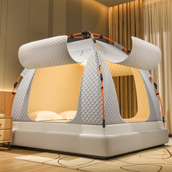 New warm bed tent mosquito net, full blackout, fully enclosed, insulated, windproof winter curtains, home indoor bed curtains.