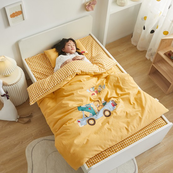 Three-piece washed cotton nursery quilt set, six-piece baby kindergarten quilt cover, children's A-grade Three-piece washed cotton nursery quilt set, six-piece baby kindergarten quilt cover, children's A-grade