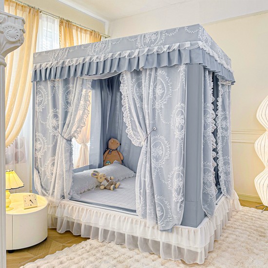 2025 new high-end bedroom mosquito net, princess-style blackout curtains, bed curtains, integrated children's anti-fall mosquito net