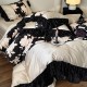 High-end, niche-style, printed, brushed cotton four-piece set, pure cotton autumn and winter thickened duvet cover and bedding High-end, niche-style, printed, brushed cotton four-piece set, pure cotton autumn and winter thickened duvet cover and bedding