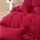 French romantic butterfly wedding four-piece set, bright red bed sheet and quilt cover, wedding quilt, dowry, wedding bedding set (4 pieces)