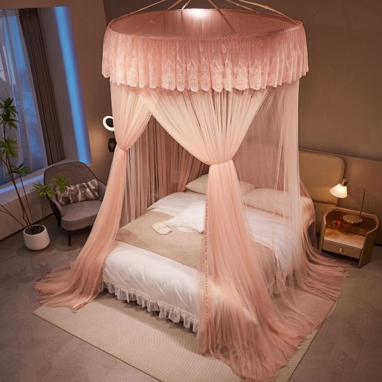 Dome-style princess-style mosquito net, no-punch perforated ceiling, encrypted curtains for home bedrooms, high-end ceiling-mounted, no-installation, 2024. Dome-style princess-style mosquito net, no-punch perforated ceiling, encrypted curtains for home bedrooms, high-end ceiling-mounted, no-installation, 2024.