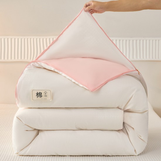 2024 Jacquard Double-Patchwork Cotton Soy Quilt, Two-in-One Zippered Mother-and-Daughter Quilt, Spring, Autumn, Winter, Summer Quilt for Students 2024 Jacquard Double-Patchwork Cotton Soy Quilt, Two-in-One Zippered Mother-and-Daughter Quilt, Spring, Autumn, Winter, Summer Quilt for Students