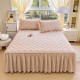 Washed cotton bed skirt, single solid color quilted dust cover, 1.5m x 1.8m sheet, non-slip fitted sheet