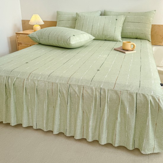 Old coarse cloth bed skirt, single, pure cotton, three-piece, four-season set, thickened cotton non-slip sheets, bedspread, summer cover, concealing hem. Old coarse cloth bed skirt, single, pure cotton, three-piece, four-season set, thickened cotton non-slip sheets, bedspread, summer cover, concealing hem.