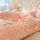 Thickened Warm Milk Fleece Four-Piece Quilted Quilt Cover, Coral Fleece Flannel Princess Style Bedding Thickened Warm Milk Fleece Four-Piece Quilted Quilt Cover, Coral Fleece Flannel Princess Style Bedding