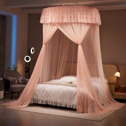 Dome-style princess-style mosquito net, no-punch perforated ceiling, encrypted curtains for home bedrooms, high-end ceiling-mounted, no-installation, 2024. Dome-style princess-style mosquito net, no-punch perforated ceiling, encrypted curtains for home bedrooms, high-end ceiling-mounted, no-installation, 2024.