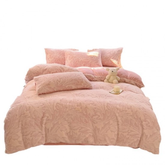 Thick rabbit fur plush milk fleece four-piece bed set, 2024 new coral fleece winter double-sided fleece quilt cover and sheets Thick rabbit fur plush milk fleece four-piece bed set, 2024 new coral fleece winter double-sided fleece quilt cover and sheets