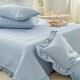 Free shipping on Korean double-sided washed cotton and linen bed cover, three-piece lace white quilted, non-slip bed sheet set for spring and summer. Free shipping on Korean double-sided washed cotton and linen bed cover, three-piece lace white quilted, non-slip bed sheet set for spring and summer.