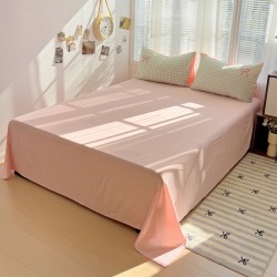 INS four-piece bow-knot washed cotton set, girly towel embroidered plaid quilt cover, three-piece set for student dormitories INS four-piece bow-knot washed cotton set, girly towel embroidered plaid quilt cover, three-piece set for student dormitories