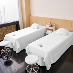 Pure cotton beauty salon-grade solid-color bed sheets, pure cotton beauty salon spa massage therapy and body shaping sheets with holes Pure cotton beauty salon-grade solid-color bed sheets, pure cotton beauty salon spa massage therapy and body shaping sheets with holes