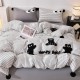 Cute cartoon washed cotton four-piece bed set, pure cotton quilt cover, children's three-piece fitted sheet set, type A Cute cartoon washed cotton four-piece bed set, pure cotton quilt cover, children's three-piece fitted sheet set, type A