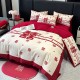 Chinese-style wedding four-piece set, red bed sheet and quilt cover, wedding bedding, wedding room wedding quilt fiber Chinese-style wedding four-piece set, red bed sheet and quilt cover, wedding bedding, wedding room wedding quilt fiber