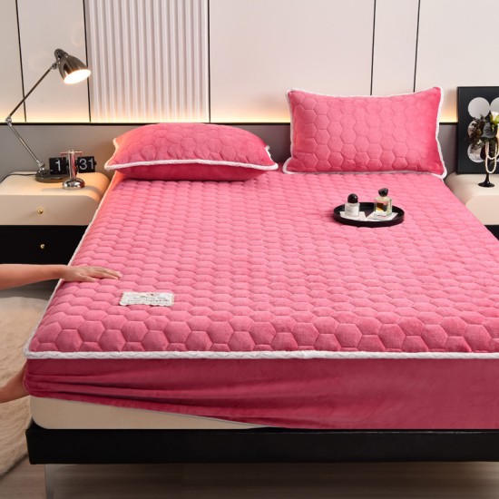 Winter milk fleece thickened quilted fitted sheet, single 2025 new non-slip mattress cover, Simmons mattress protector Winter milk fleece thickened quilted fitted sheet, single 2025 new non-slip mattress cover, Simmons mattress protector