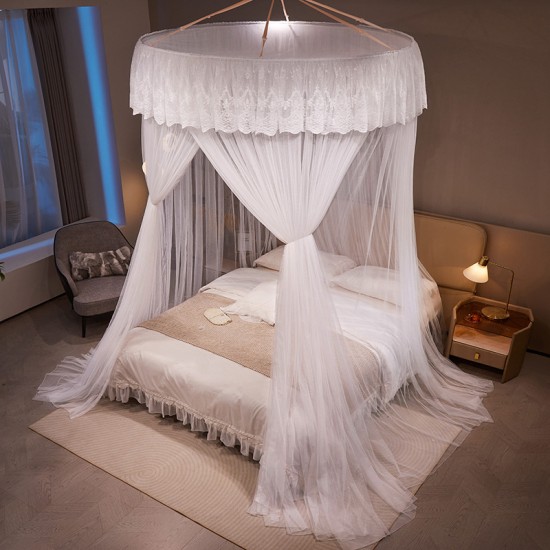 Dome-style princess-style mosquito net, no-punch perforated ceiling, encrypted curtains for home bedrooms, high-end ceiling-mounted, no-installation, 2024. Dome-style princess-style mosquito net, no-punch perforated ceiling, encrypted curtains for home bedrooms, high-end ceiling-mounted, no-installation, 2024.